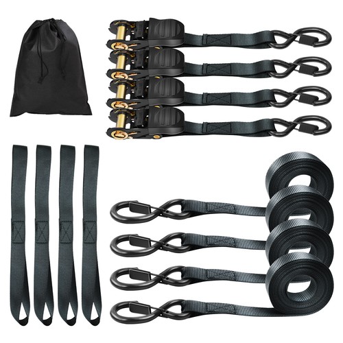 Ratchet tie down straps - down, 4pk