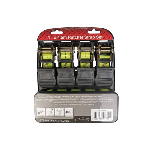 4pc ratchet tie down strap - ratchet, set