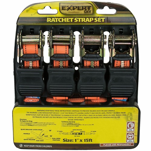 4pc ratchet tie down strap - ratchet, set